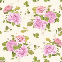 Behang floral roses seamless pattern background © lukasdedi