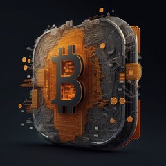 Bitcoin in blockchain technology.Generative AI
