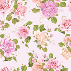 floral roses seamless pattern background