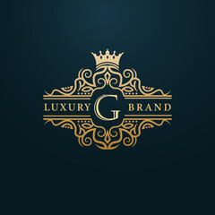 Luxury Gold G Letter Logo. Luxury Logo Initial Letter G Design