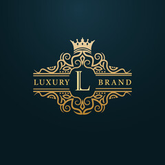 Luxury Gold L Letter Logo. Luxury Logo Initial Letter L Design