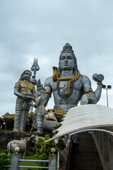 A view of the Shiva temple on the banks of Arabian sea in the town of Muradeshwara
