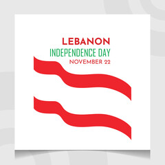 Lebanon independence day banner poster template