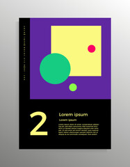 Cover design for booklet, brochure, folder, book, poster. Vector geometric template with place for your text.