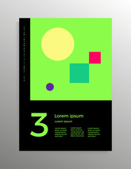 Fototapeta premium Cover design for booklet, brochure, folder, book, poster. Vector geometric template with place for your text.