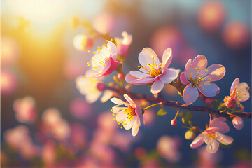 Fototapeta na wymiar cherry blossom spring season ai generated art