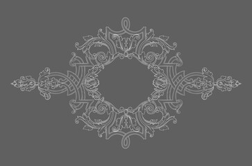 Classic decorative elements in a round frame,Decorative rosette