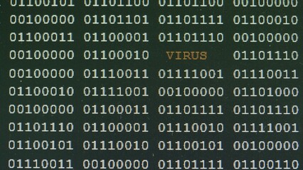 Binary codes data flow scrolling on screen