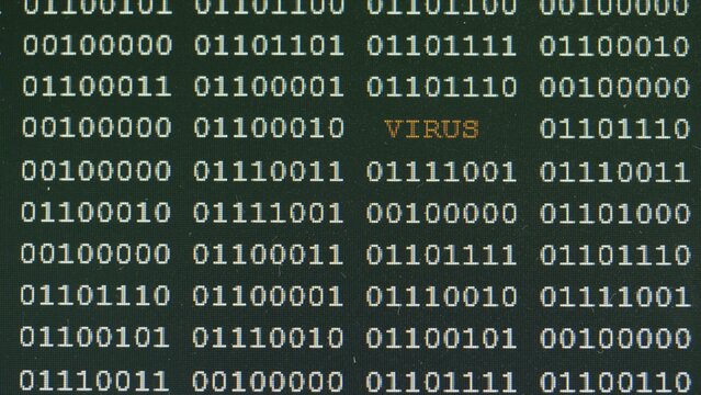 Binary codes data flow scrolling on screen