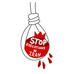 Stop executions in Iran.Activists protesting against executions. For cards, posters, stickers and professional design.
