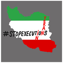 Stop executions in Iran.Activists protesting against executions. For cards, posters, stickers and professional design.