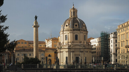 Trajan's Forum (Foro Traiano) and Trajan's Column (Colonna Traiana) in Rome