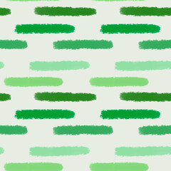 Seamless abstract pattern with various green painted brush strokes. For wallpaper, fabric and packaging