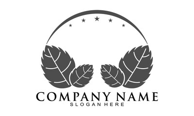 Leaves and star vector logo
