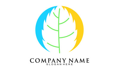 Modern leaves symbol icon logo