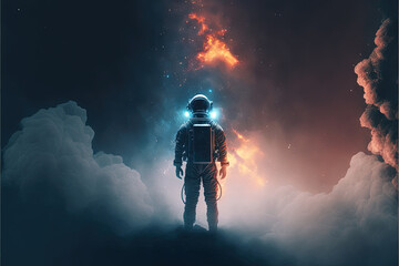 astronaut in the sky created with Generative AI technology