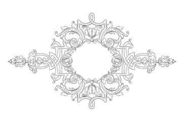 Classic decorative elements in a round frame,Decorative rosette