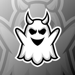 vector graphics illustration of a ghost angry in esport logo style. perfect for game team or product logo