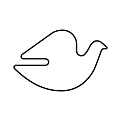 Simple outline dove icon with editable stroke vector illustration