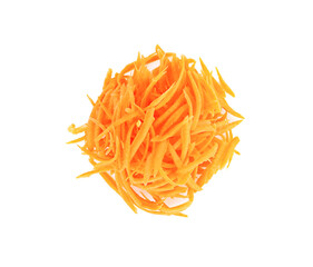 Fresh shredded carrots  isolated on transparent png