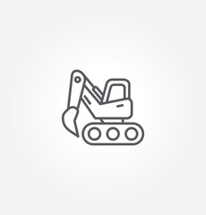 excavator icon vector illustration logo template for many purpose. Isolated on white background.