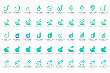 abstract letter D logo icon set. design for business of luxury, elegant, simple.