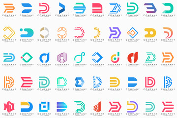 abstract letter D logo icon set. design for business of luxury, elegant, simple.