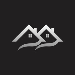 house icon on black. house logo victor file