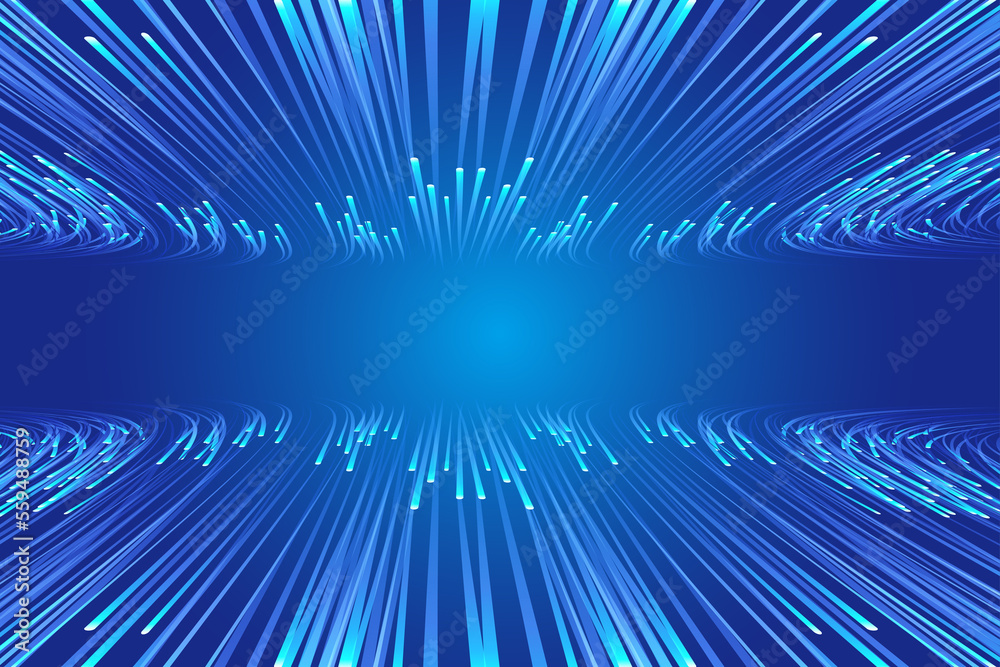 Sticker blue lines of science and technology extending head-on
