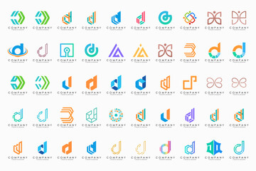 abstract letter D logo icon set. design for business of luxury, elegant, simple.