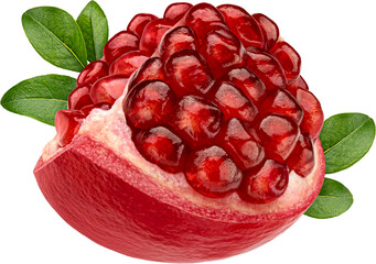 Piece of pomegranate isolated