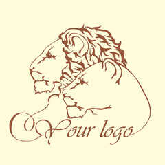 Lions - logo in vector. Two lions. Can be used as a company logo.