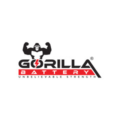Gorilla Power Logo, Gorilla Energy Logo, Gorilla Electric Design vector image