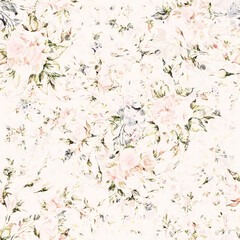Lovely seamless spring roses pattern