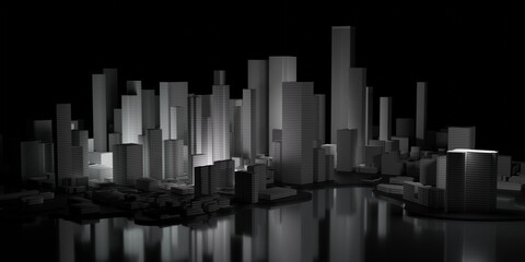 Abstract New York 3d rendering background illustration.