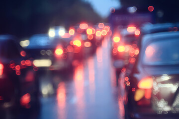 Fototapeta na wymiar night blurry traffic jam background
