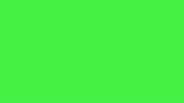 3d Transition Effect, white background splits into pieces falling down, isolated on chroma key green screen. Abstract Video Transition
