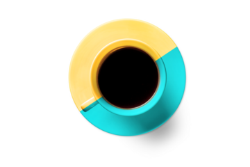 cup of coffee on a background of turquoise color
