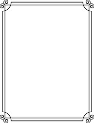 エレガントなフレーム　縦位置　ブラック