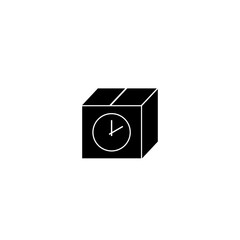 Cargo box icon illustration with time