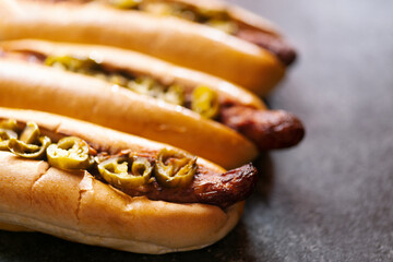 rustic american spicy chili hotdog