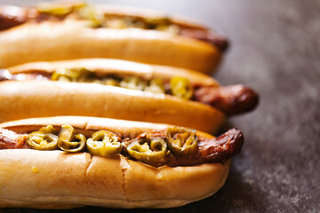 rustic american spicy chili hotdog