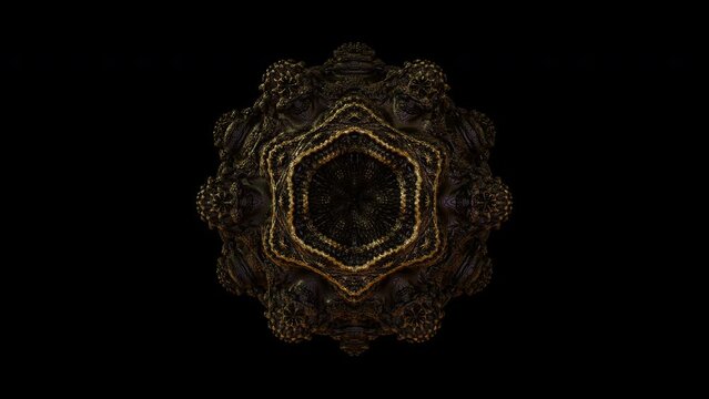Pulsating 3D fractal Mandelbulb. Visualization of the non-canonical mathematical Mandelbrot set in 3D space. Looped video. Includes alpha matte for composing over footage or another background.
