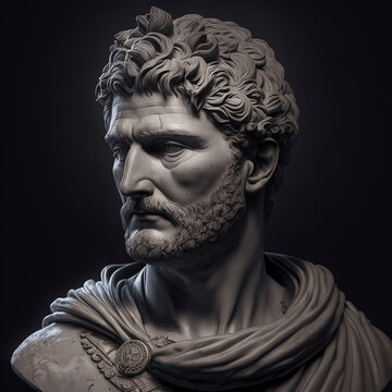 Hadrian Roman Emperor. Created with Generative AI technology.