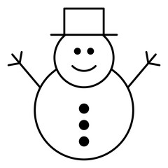 Snowman Isolated Silhouette Solid Line Icon with snowman, holidays, winter, xmas Infographic Simple Vector Illustration