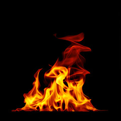 Flame overlay on black background easy to use