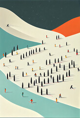 Skiers on a mountain