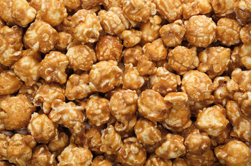 Overhead shot of caramel popcorn or toffee
