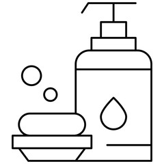 Hand-Wash Isolated Silhouette Solid Line Icon with hand-wash, cleaning, liquid, soap, wash-hands Infographic Simple Vector Illustration