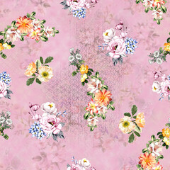 New Beautiful Digital Print Seamless Pattern Allover Design For Textile Design Printing